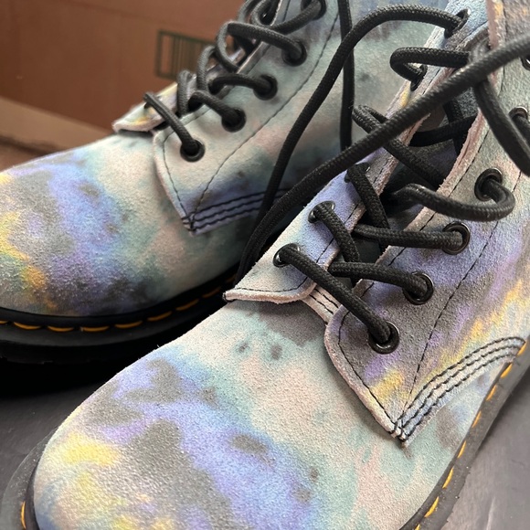 Dr. Martens Blue Tie Dye Combat Boots - Picture 2 of 3